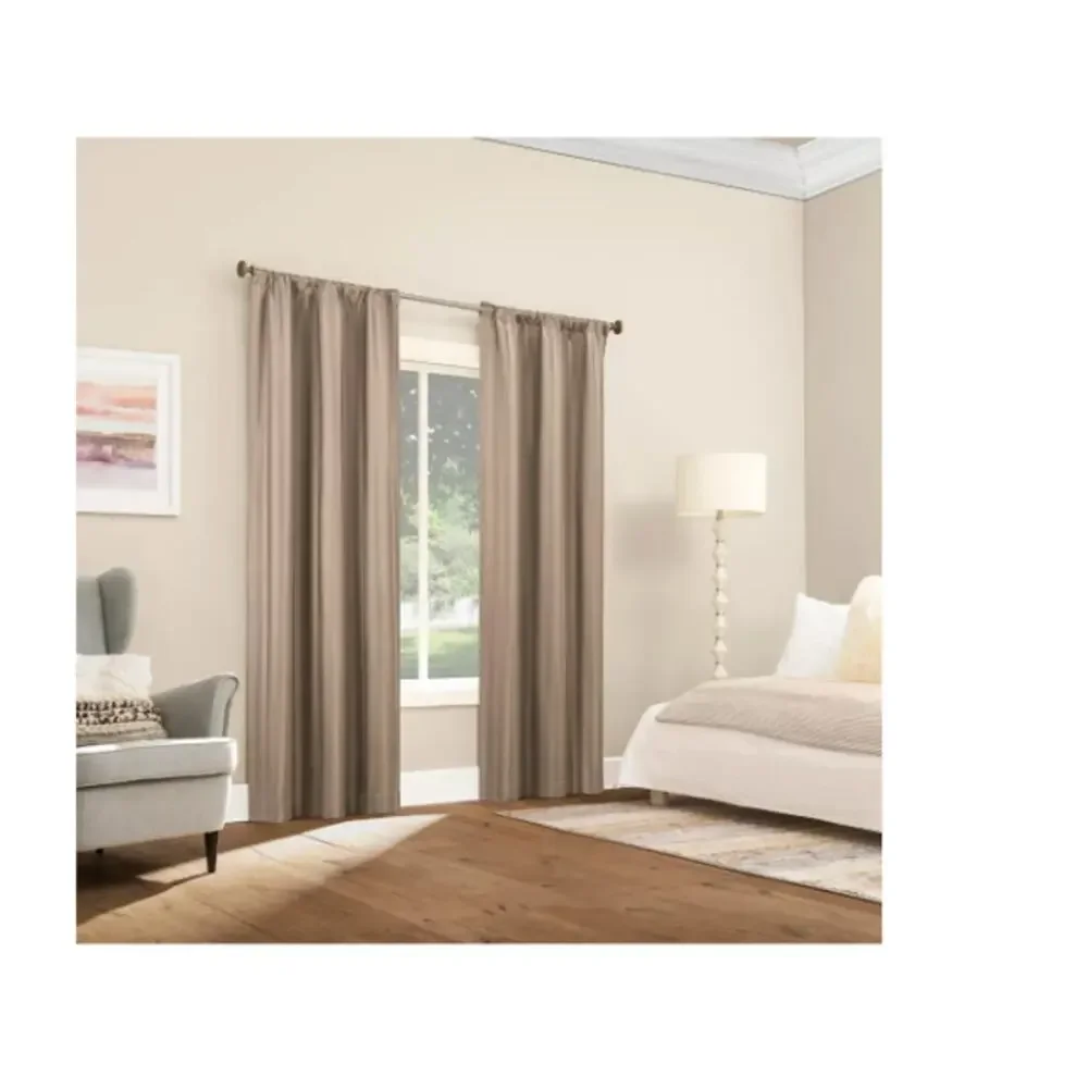 Sun Zero Dimani Satin Striped 100% Blackout Rod Pocket Curtain 2pc 37x84 each